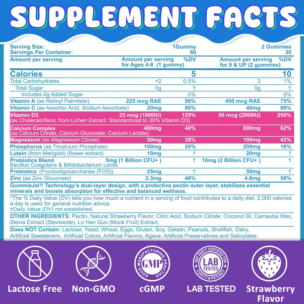 Nextdia calcium gummies strawberry closeup shows chewy texture for easy daily nourishment