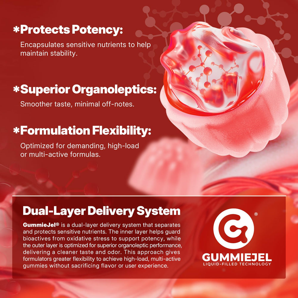 Nextdia liposomal bariatric multivitamin gummies with iron closeup of gummy texture
