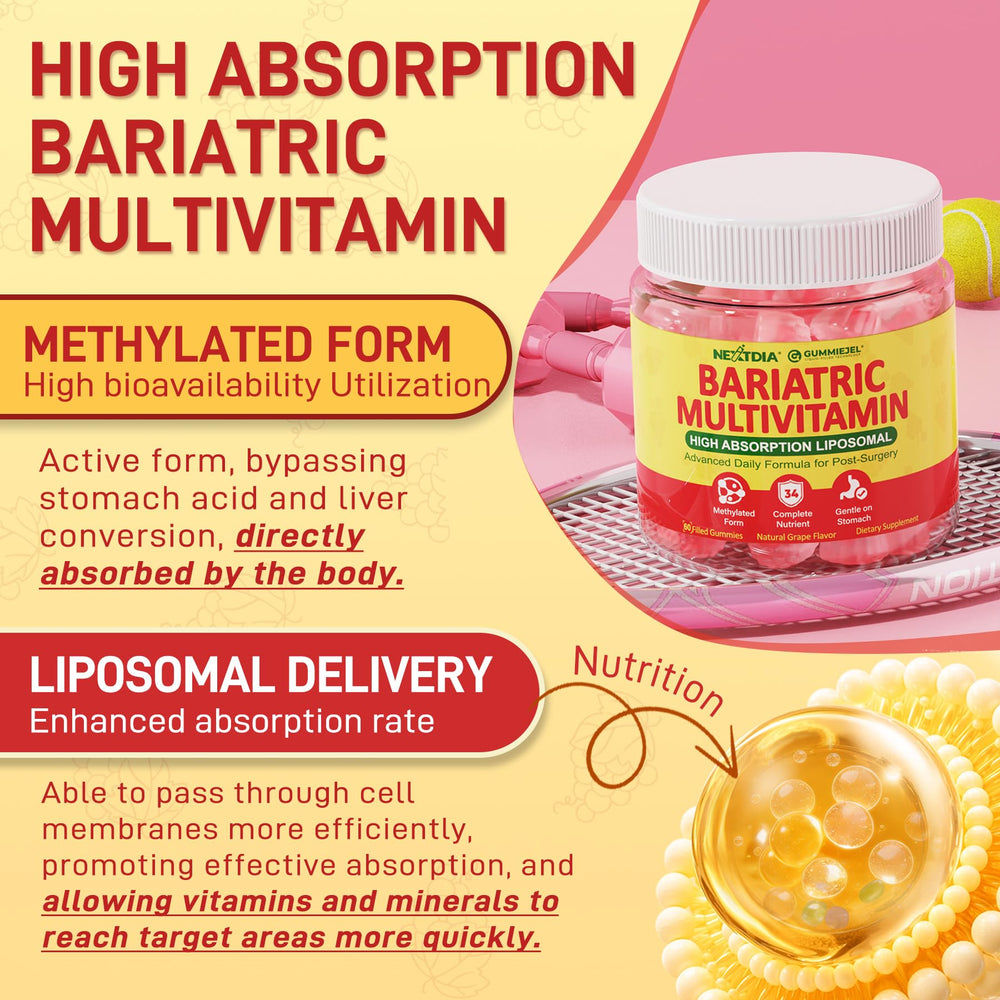 Nextdia liposomal bariatric multivitamin gummies nutrition facts panel for informed choices