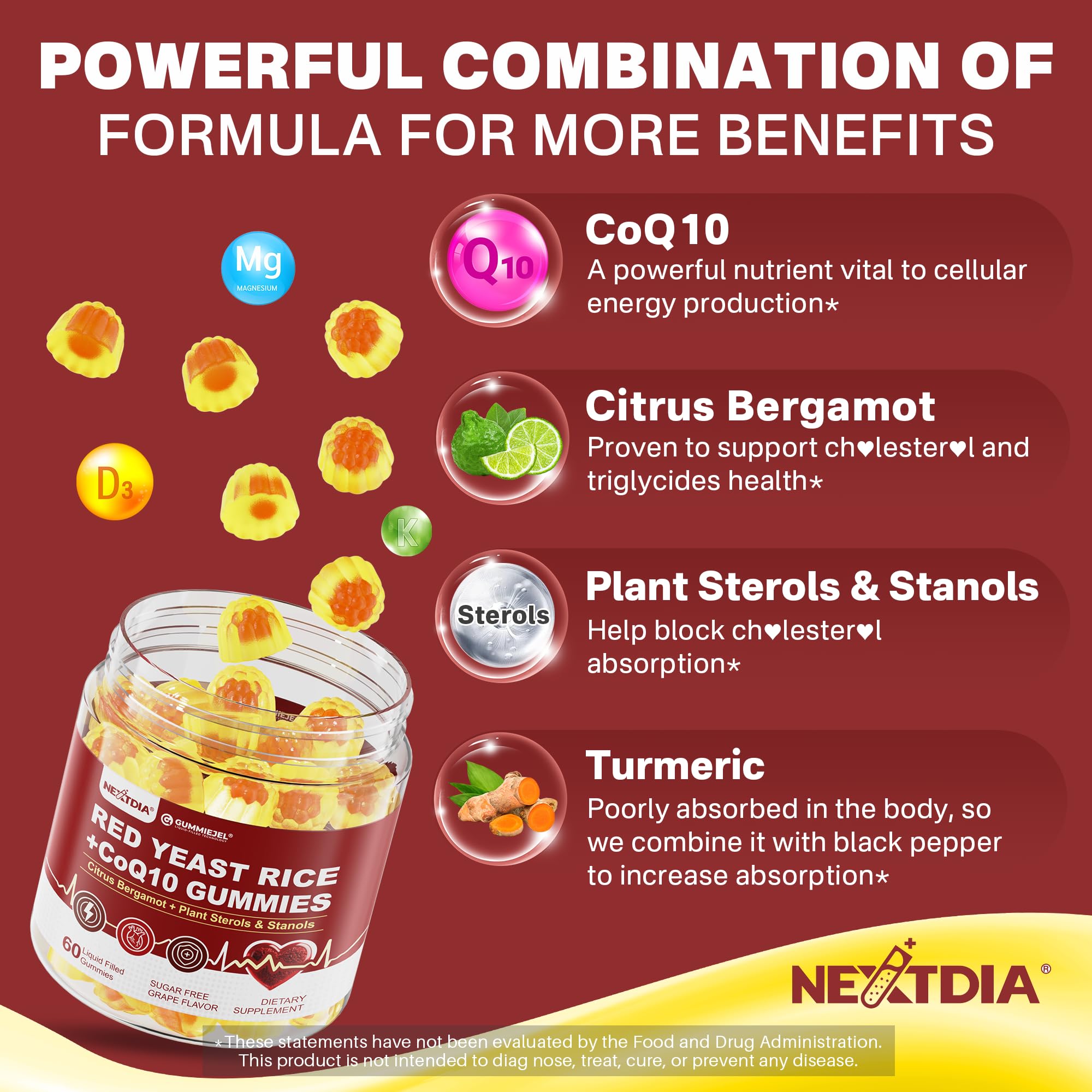 Nextdia magnesium glycinate with vitamins D3 and K2 on bottle