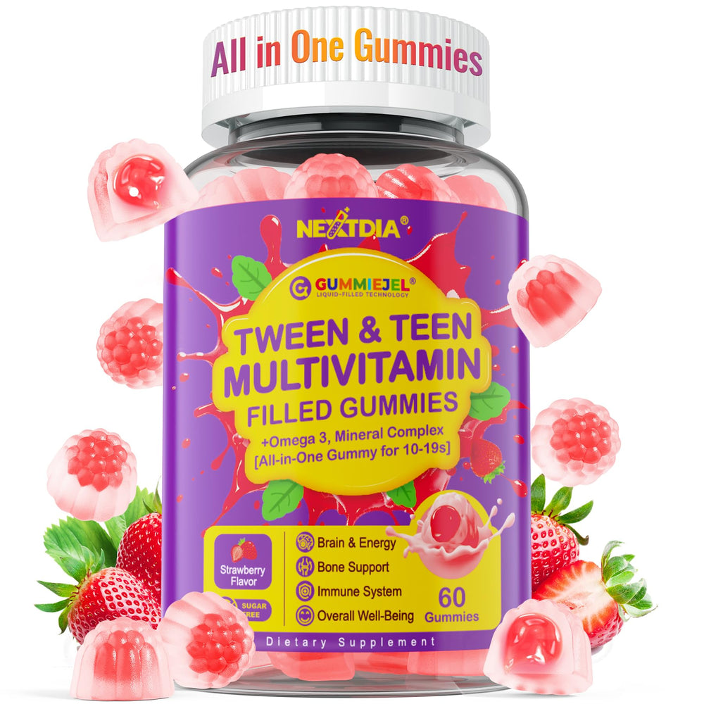 Nextdia multivitamin-filled gummies teens bottle with daily energy support