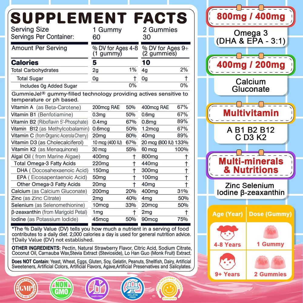 Nextdia Omega 3 gummies close-up of liquid-filled outer layer for potency.