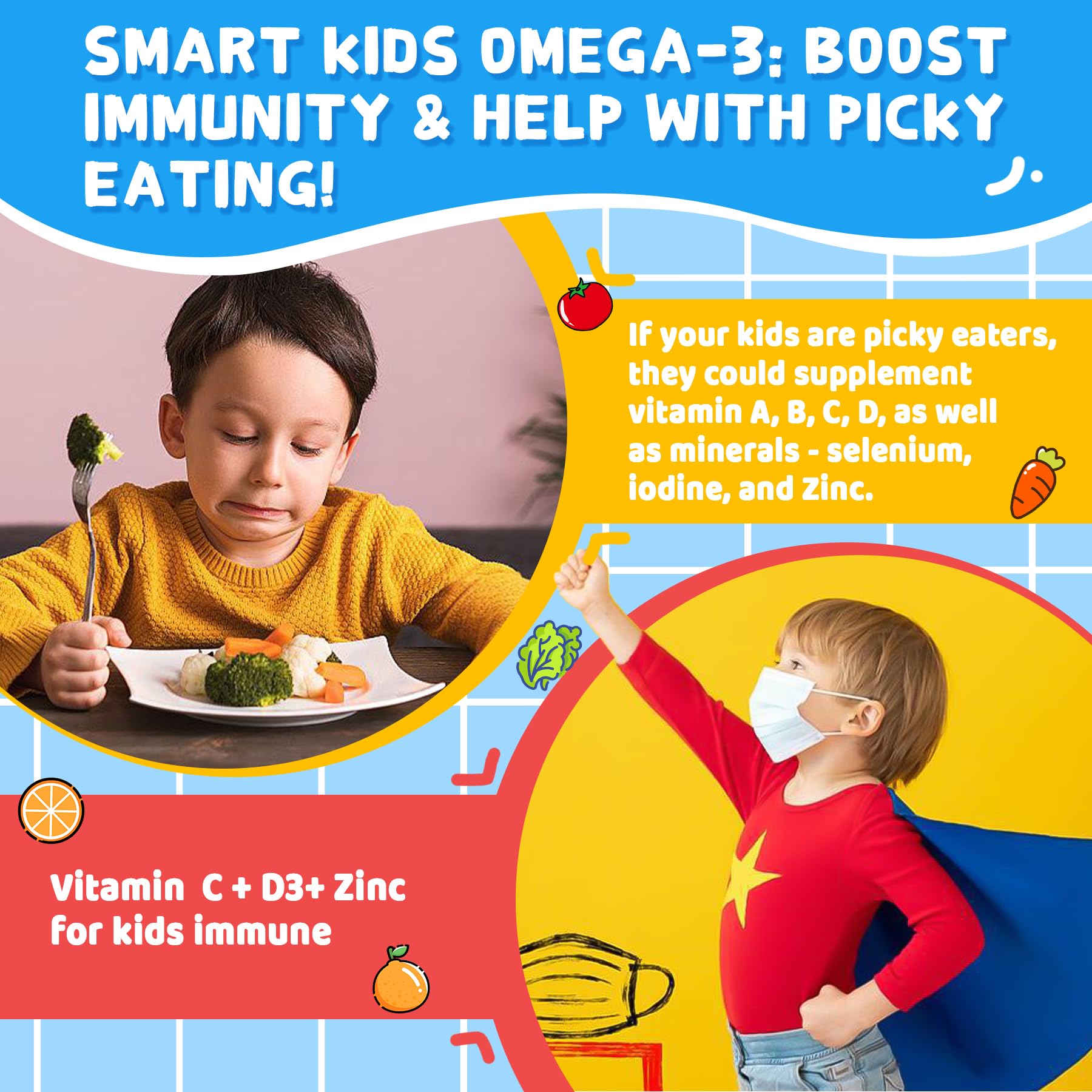 Nextdia Omega 3 gummies provide immune support for kids.