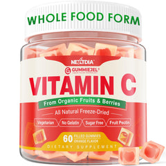 Nextdia Organic Vitamin C Gummies bottle front for easy daily immune support