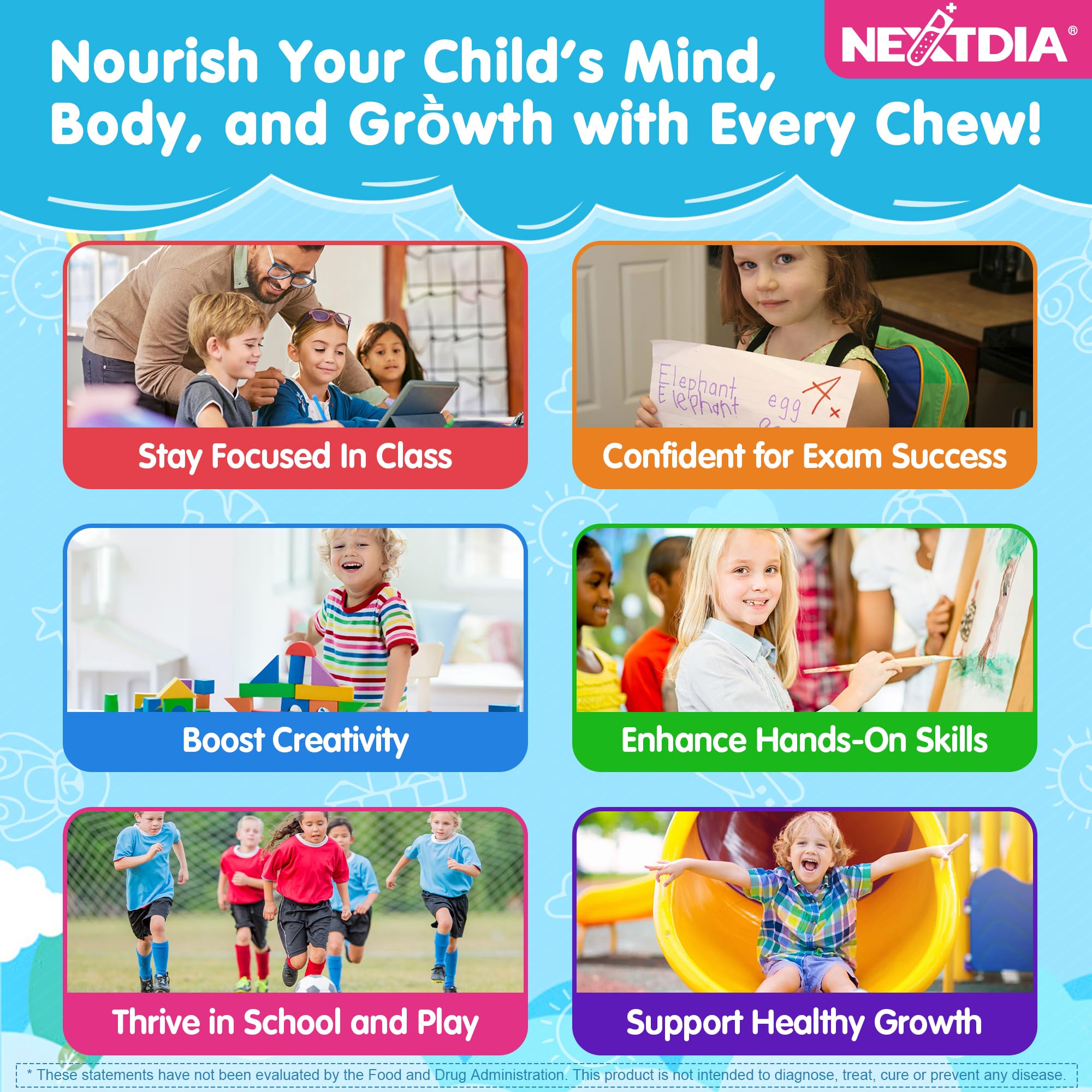 Nextdia packaging showing safety-tested and allergy-friendly info