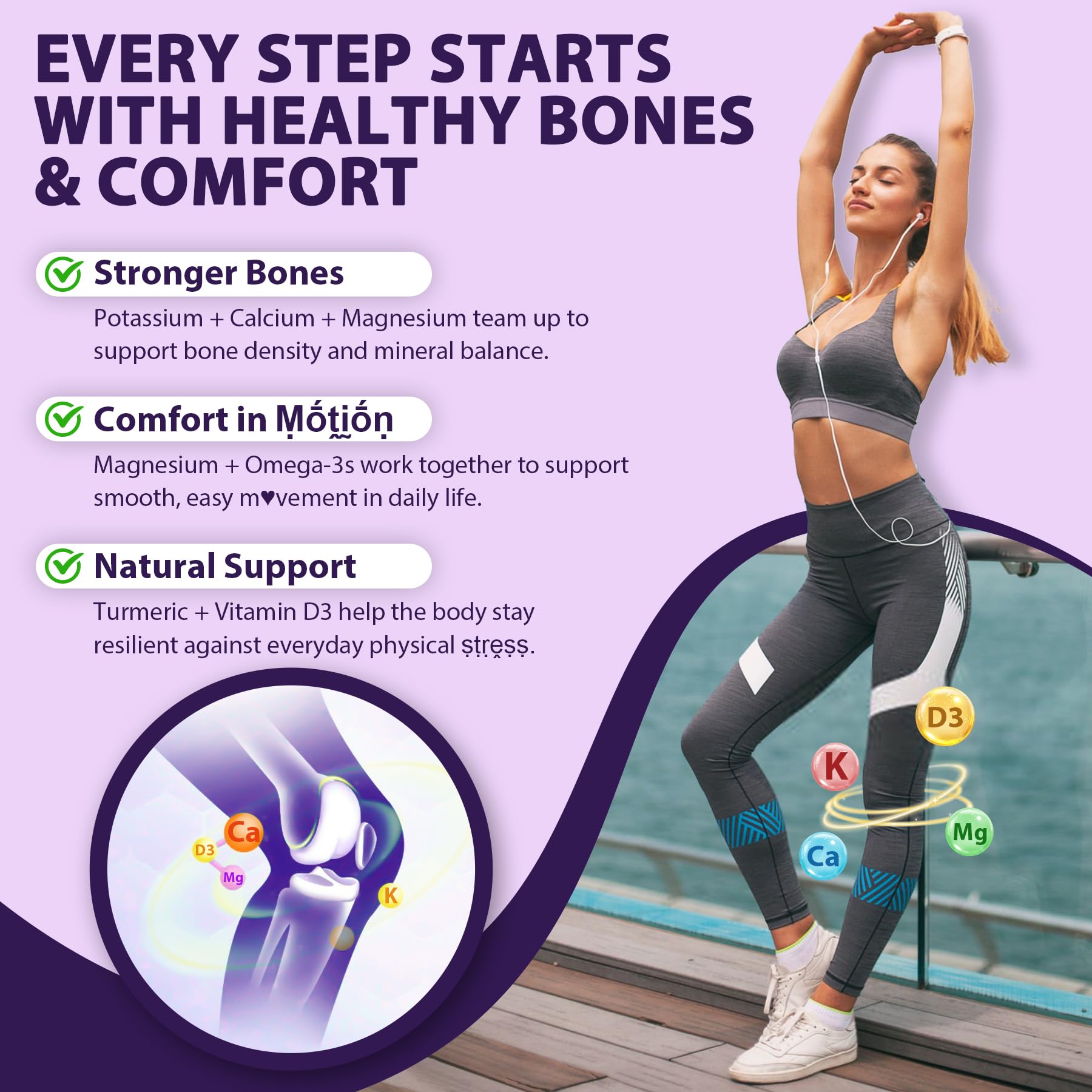 Nextdia potassium gummies with D3 and K2 label – bone health support concept