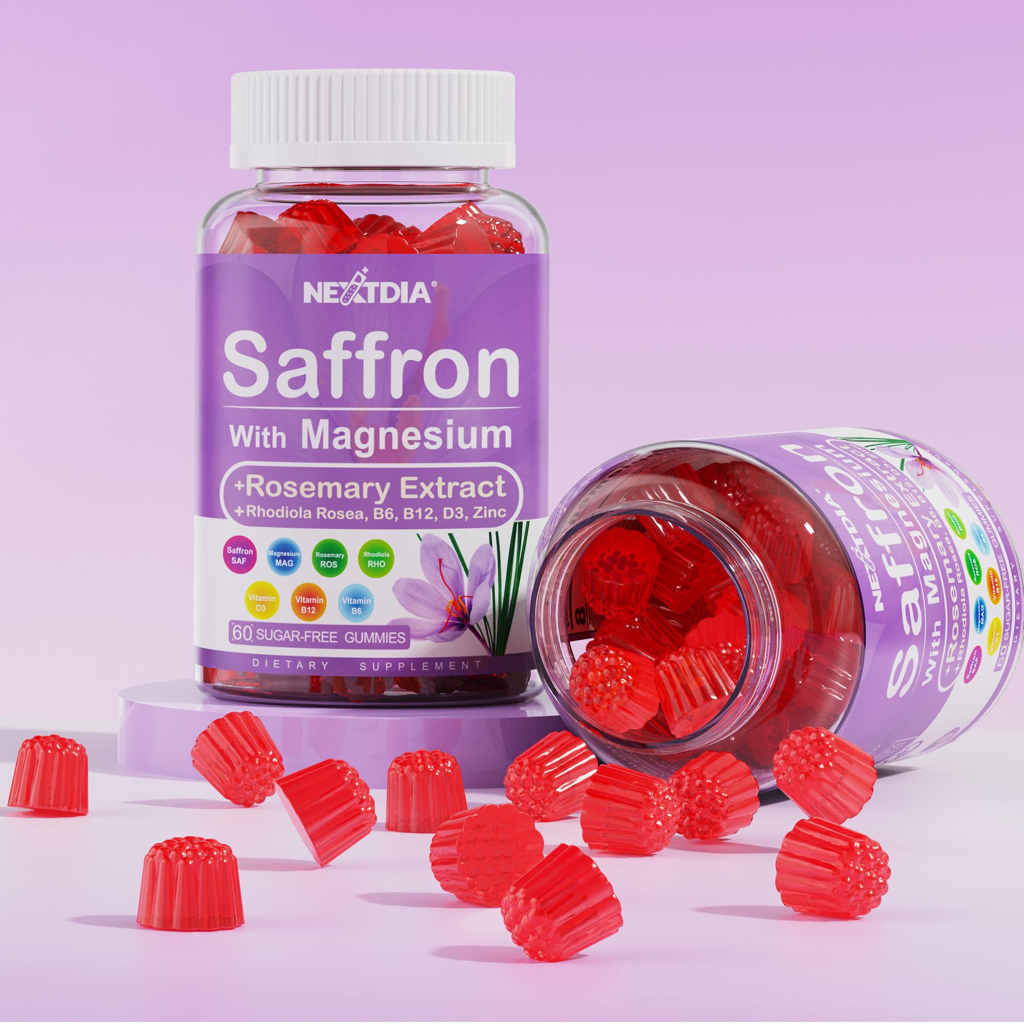 Nextdia saffron gummies sugar-free format supports mindful eating