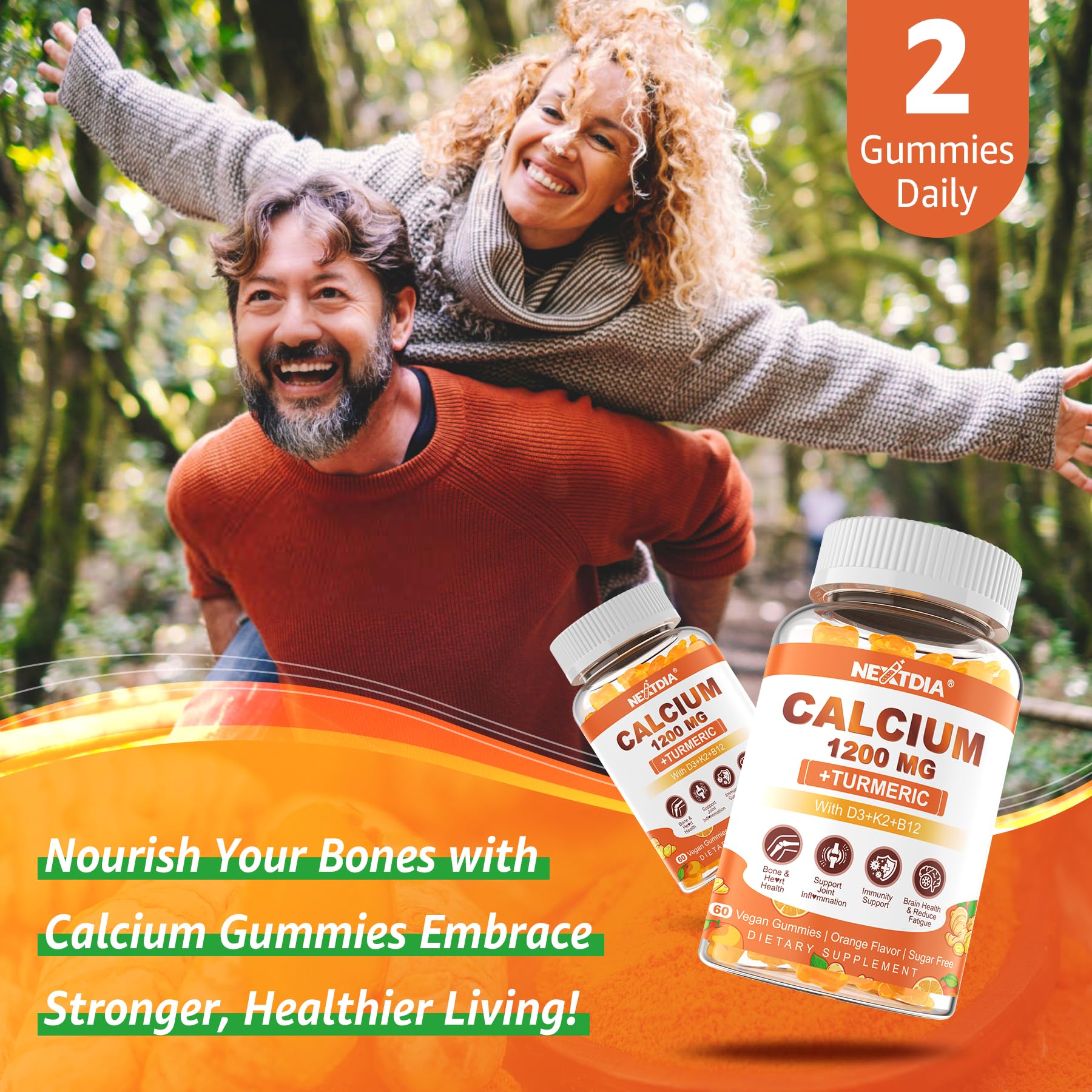 Nextdia vegan-calcium-gummies-packaging shows vegan, non-GMO formula in a convenient daily-use pack.