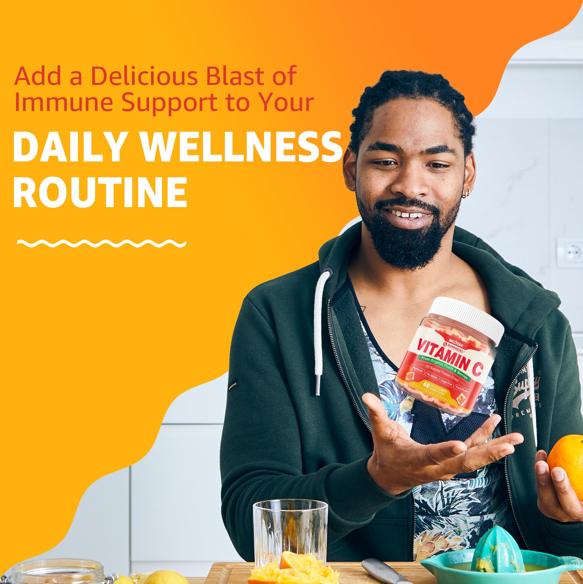 Nextdia Gummies vegan-friendly label highlighting gelatin-free and gluten-free qualities