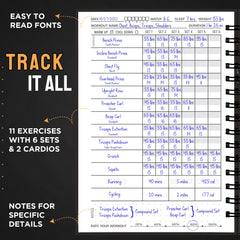 Nextnoid A5-size journal pages designed for easy jotting during workouts.