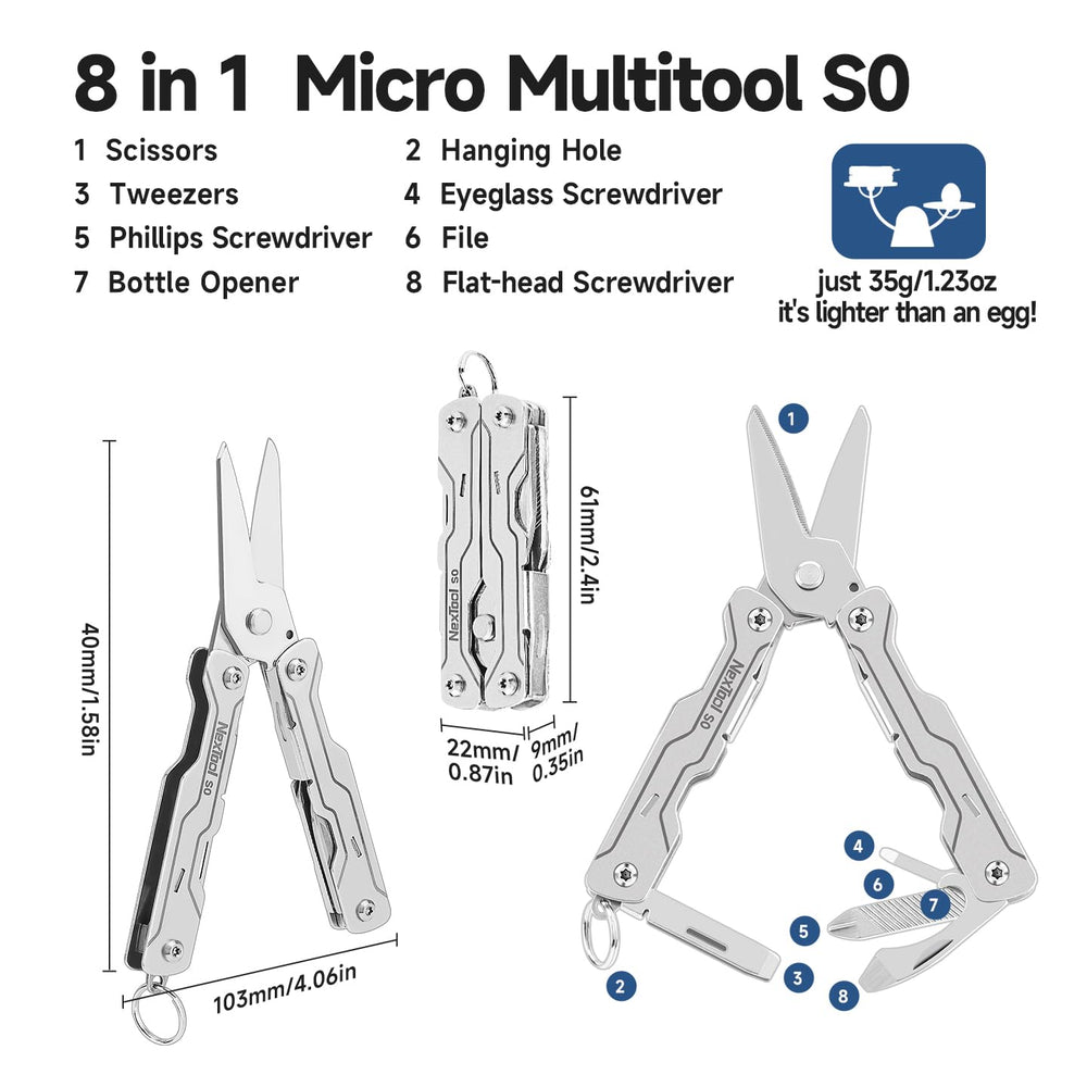 NexTool Micro Sailor Scissors S0 convenient keychain attachment for quick fixes.