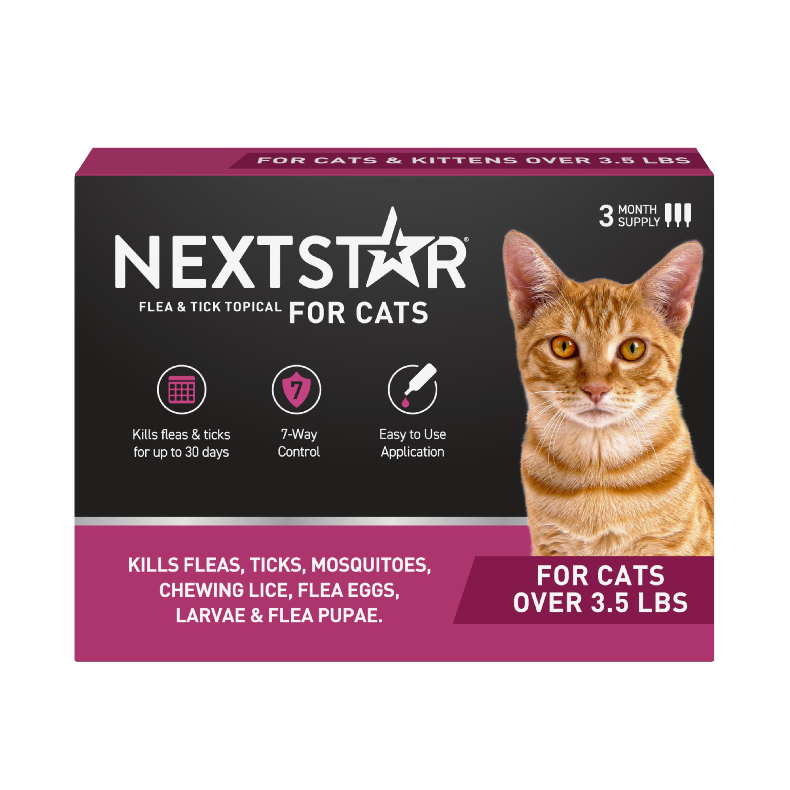 NEXTSTAR flea-tick cat topical with 30-day protection for cats