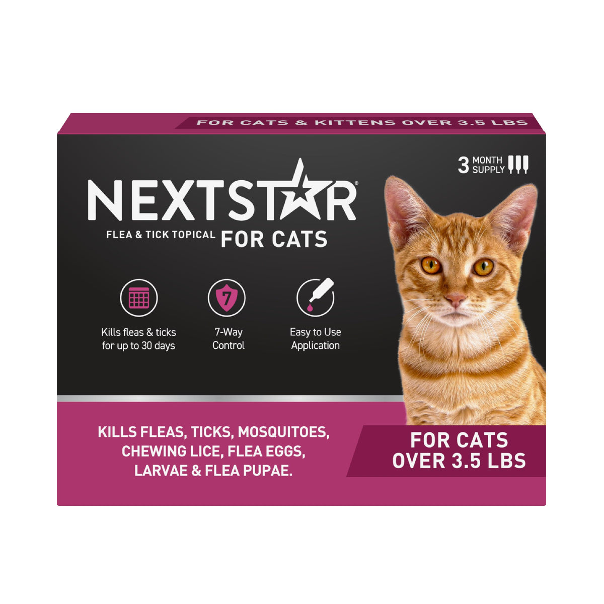 NEXTSTAR flea-tick cat topical with 30-day protection for cats