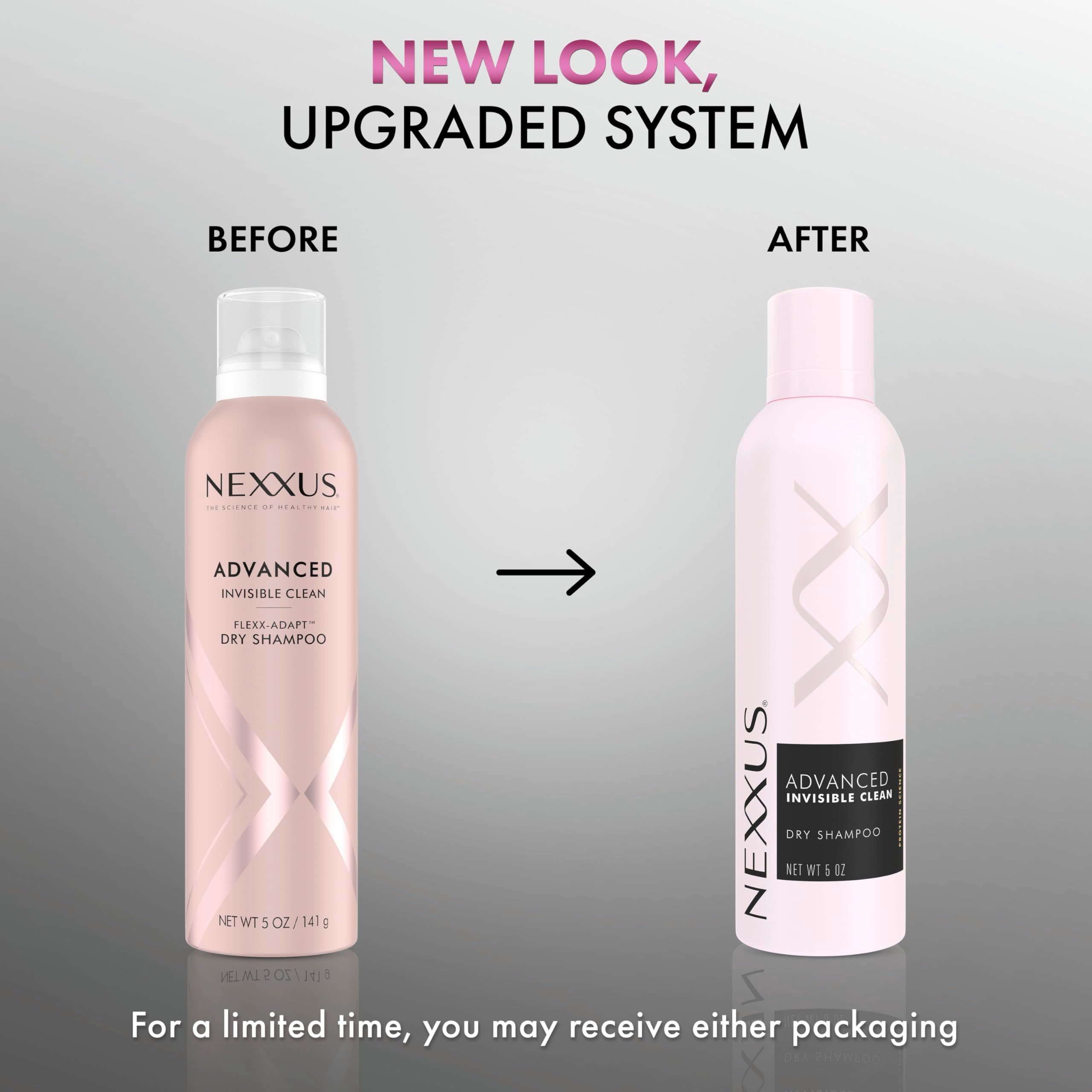 Nexxus dry shampoo invisible finish for a natural look with no residue.