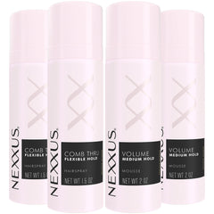 Nexxus Comb Thru flexible hold hairspray bottle for on-the-go styling