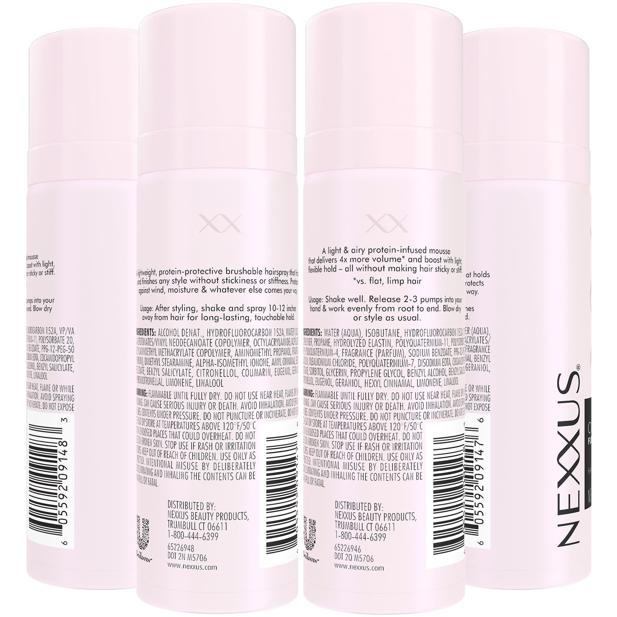 Nexxus Volume Medium Mousse tube delivering lift with color-safe formula