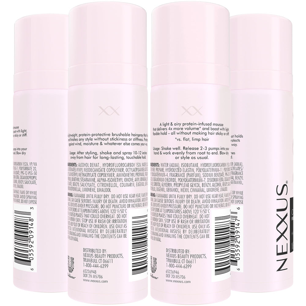 Nexxus Volume Medium Mousse tube delivering lift with color-safe formula