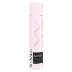 Nexxus XXL Finish bottle on shelf showing volume and shine without stiffness.
