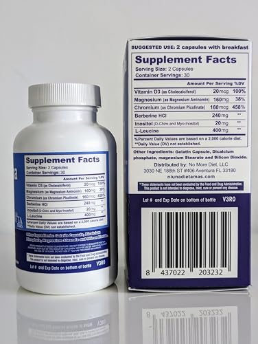 Ni una dieta más Metformina Natural capsules close-up for easy daily dosing