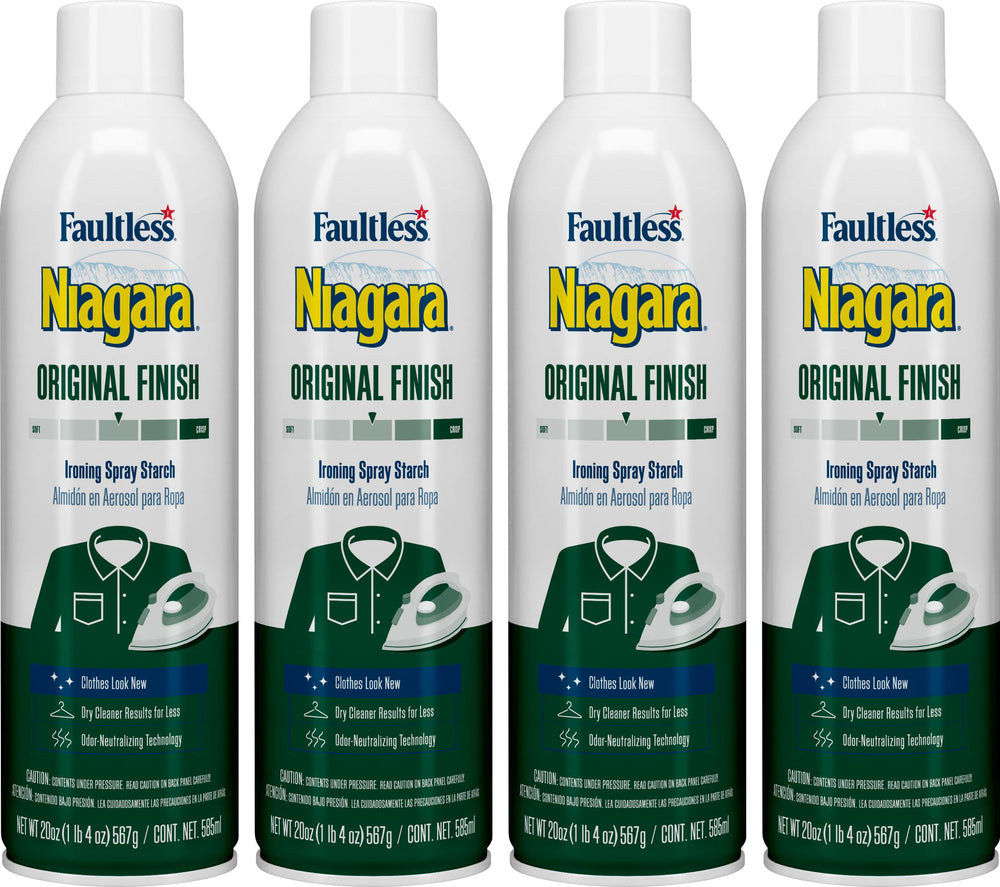 Niagara Original Hold spray starch bottle front view for crisp shirts
