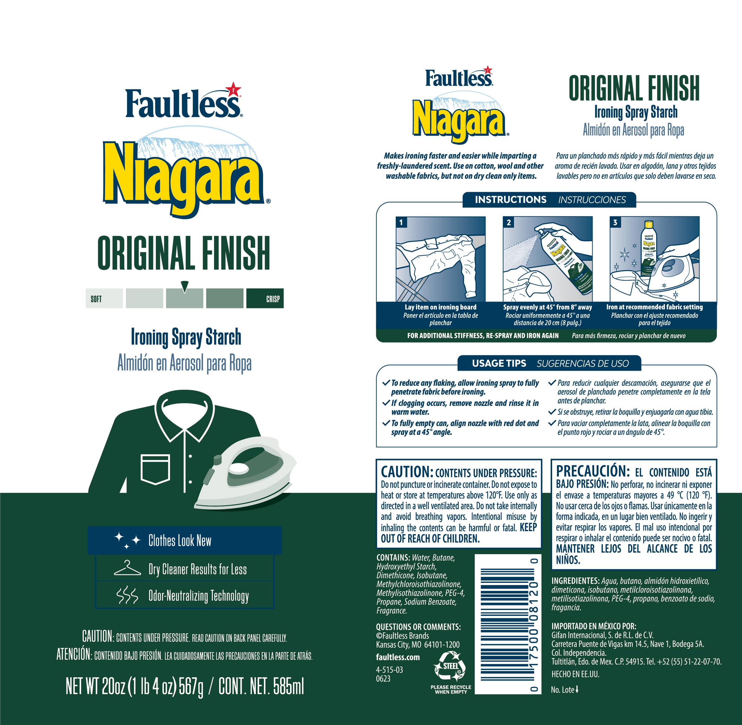 Niagara Original Hold four-pack on table ready for wrinkle-free clothes