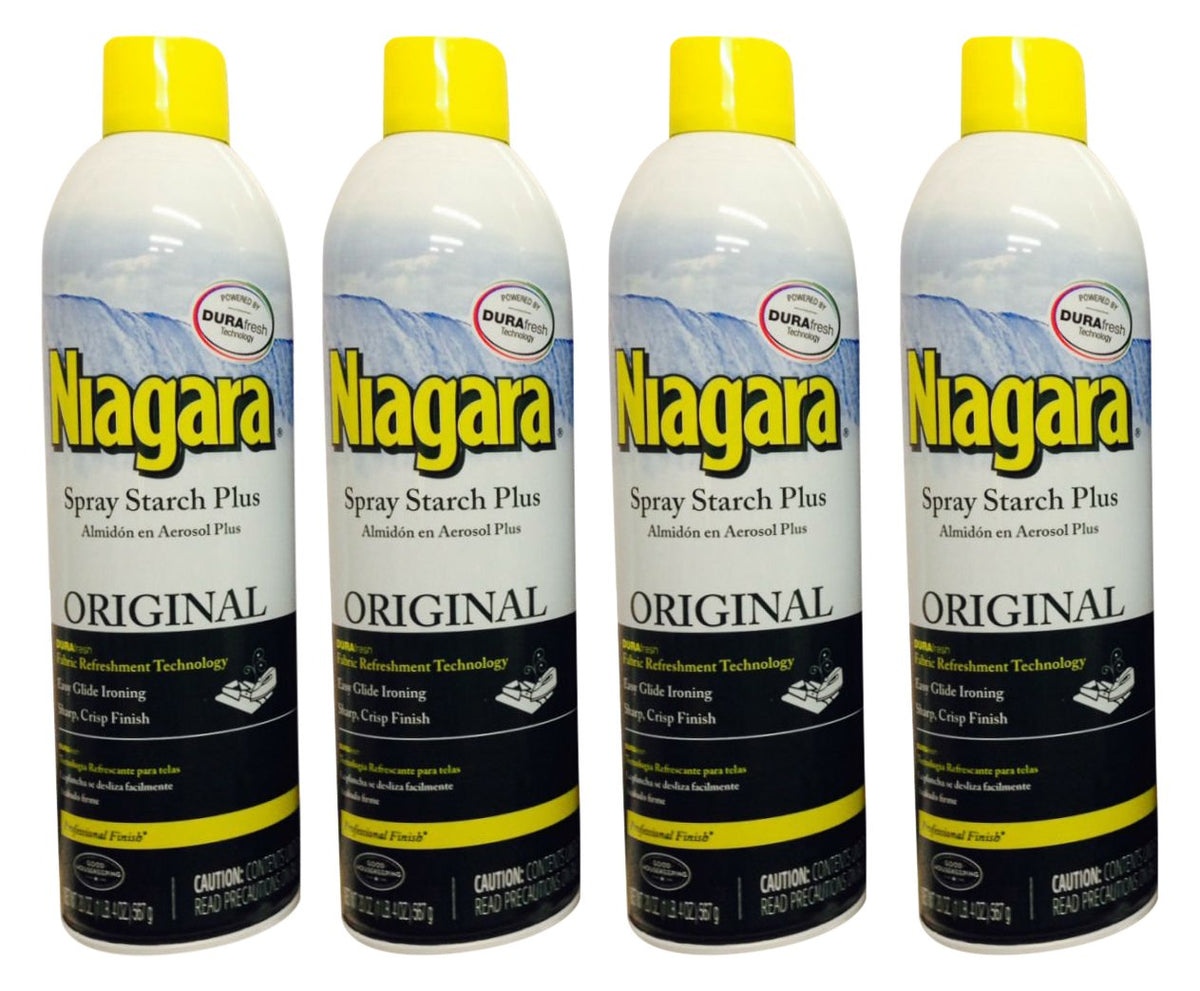 Niagara Spray Starch bottle showing crisp finish for professional-looking shirts