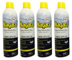 Niagara Spray Starch bottle showing crisp finish for professional-looking shirts