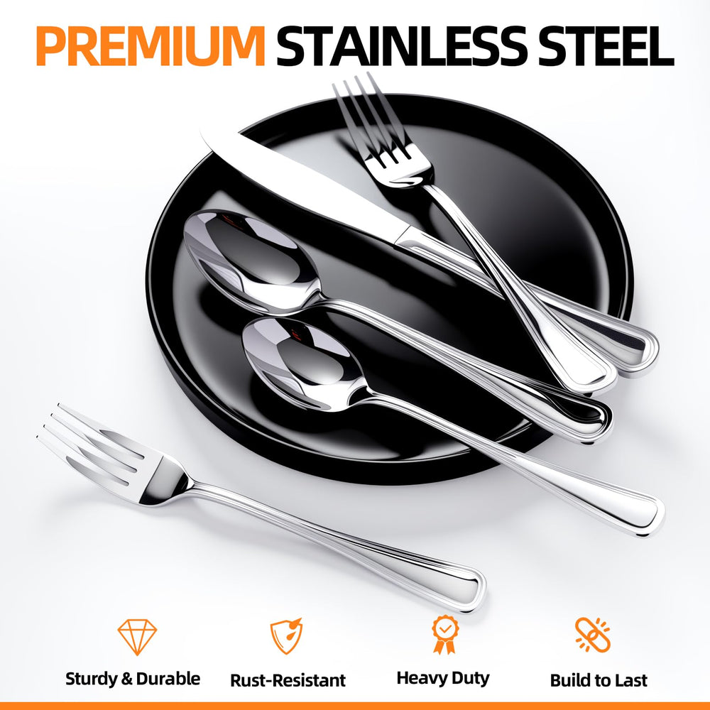 Nice Kitchen 40-piece spoons with a mirror-polished finish for smooth scooping