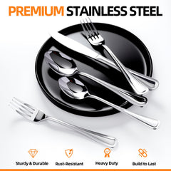 Nice Kitchen 40-piece spoons with a mirror-polished finish for smooth scooping