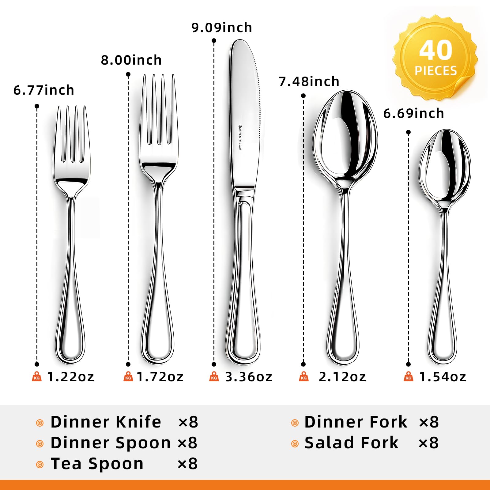 Nice Kitchen dishwasher-safe silverware for easy cleanup after meals