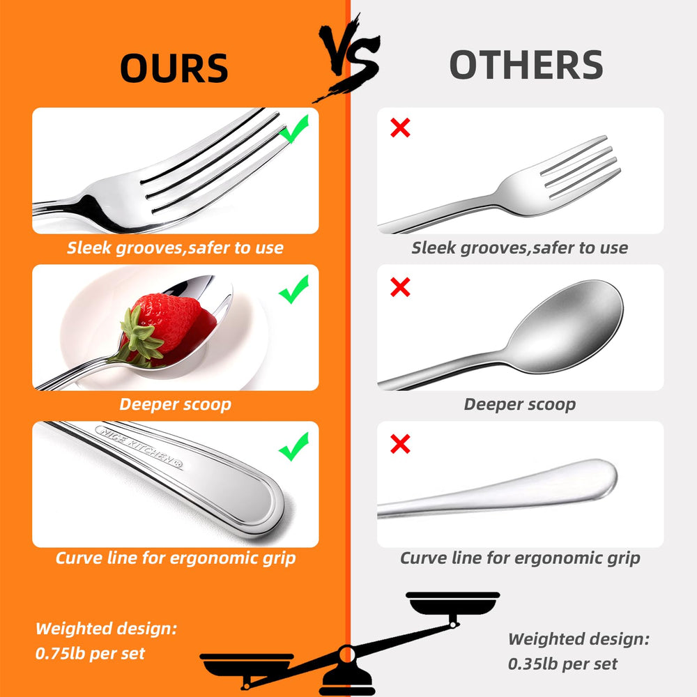 Nice Kitchen silverware with a mirror-polished finish for table presentation