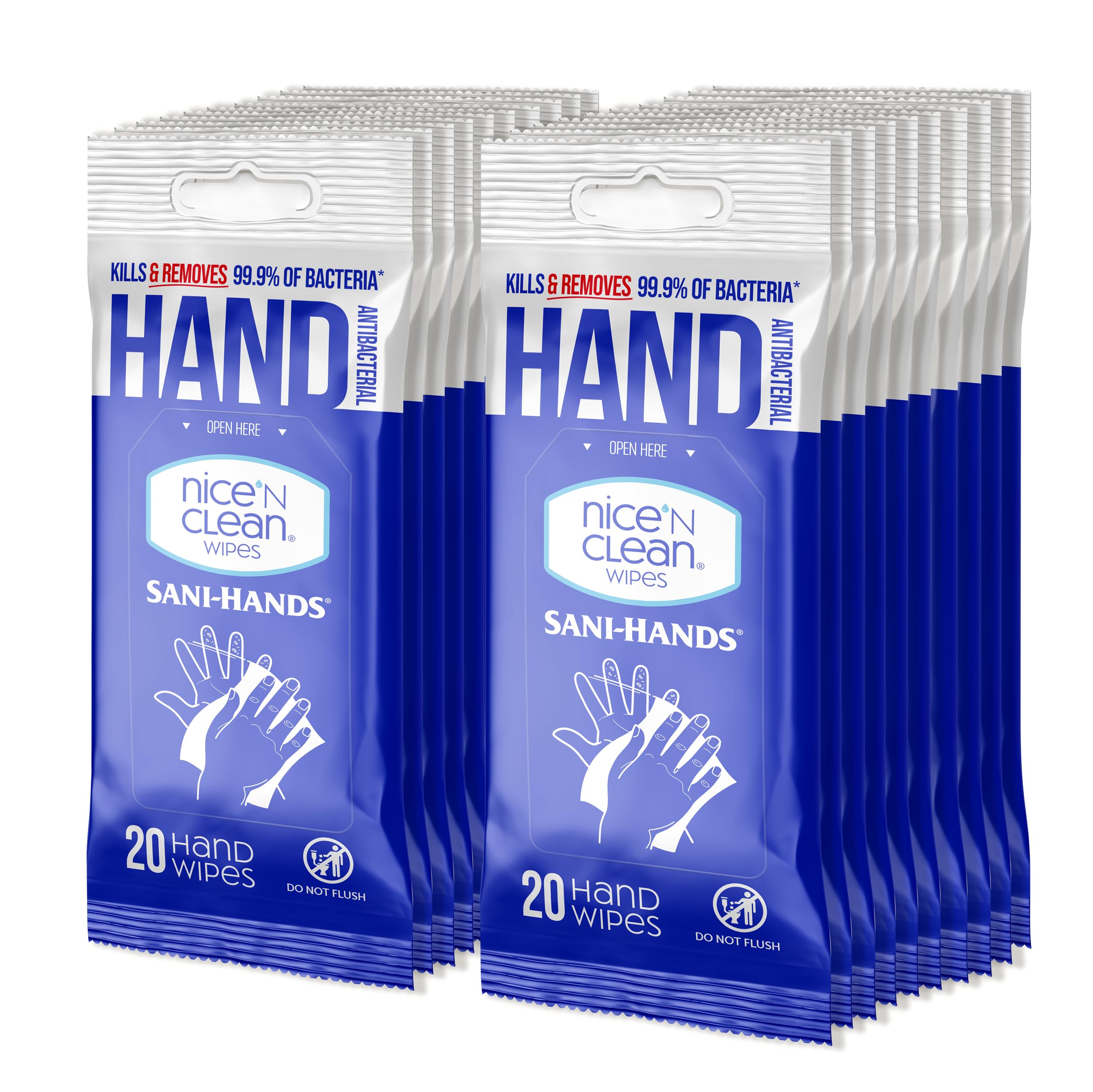 Nice 'N Clean front-pack blue box shown for gentle cleansing on the go