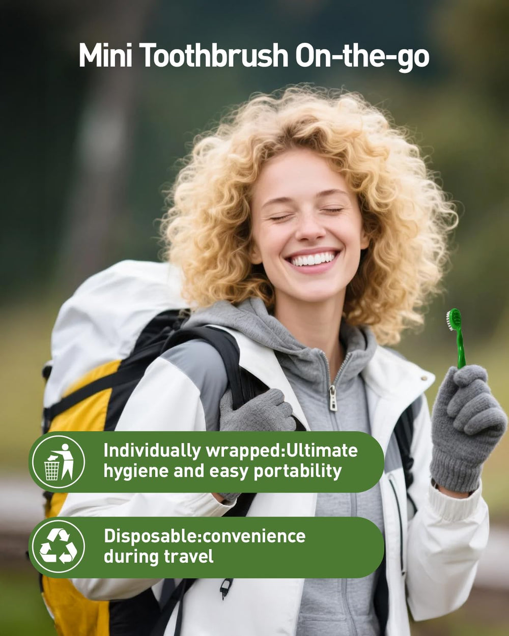 nicedae 60-count disposable brushes with two flavors for travel.