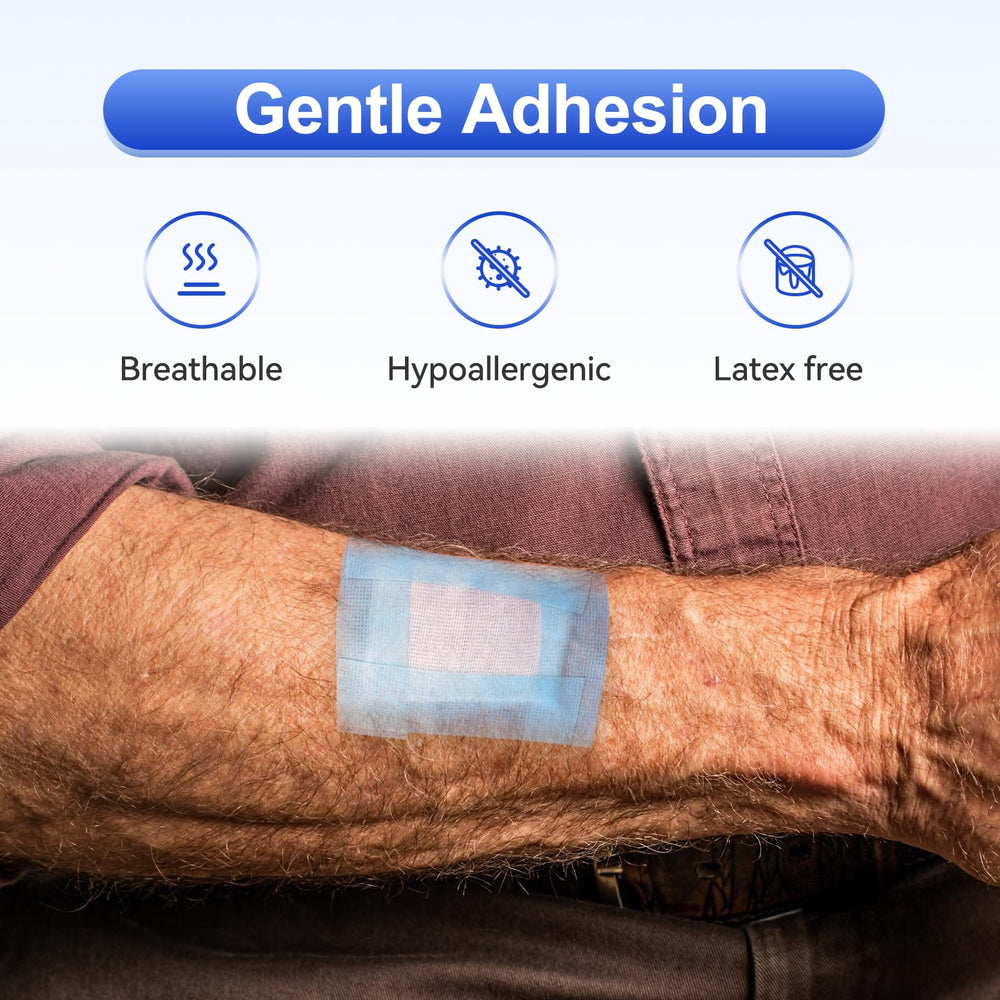 Niceful breathable blue tape protecting dressings on the skin