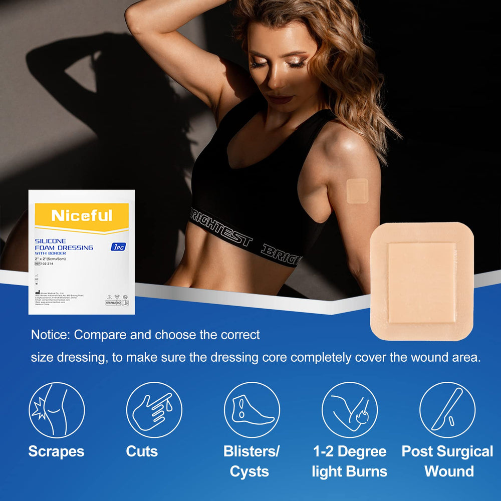Niceful border dressing easy to apply and remove from delicate skin
