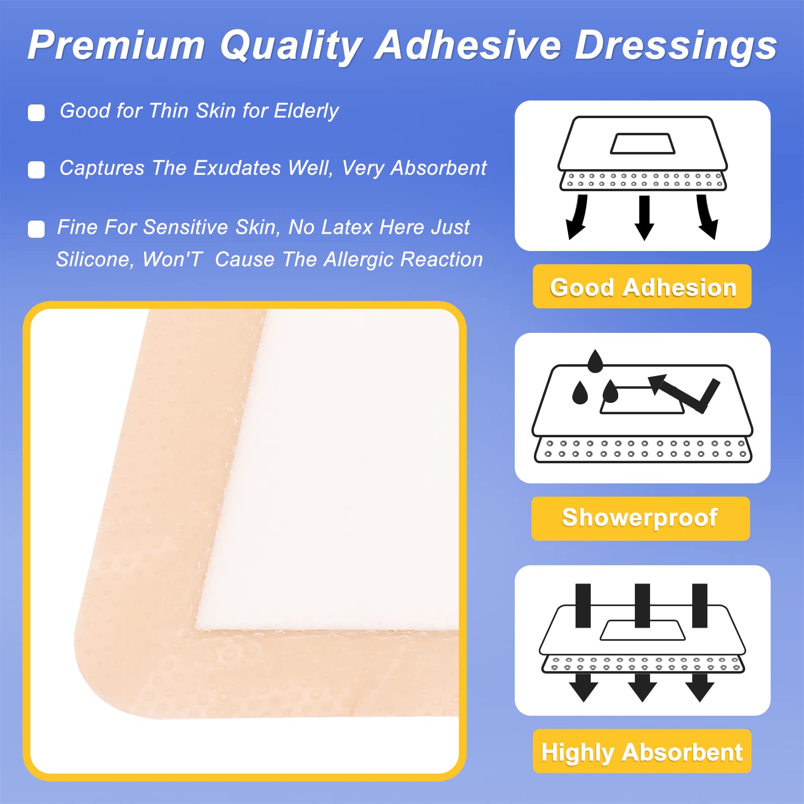 Niceful dressing being applied demonstrates easy, secure placement for post-surgery care.
