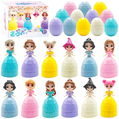 NICENINE 12-piece Easter eggs with princess dolls for fun egg hunts.