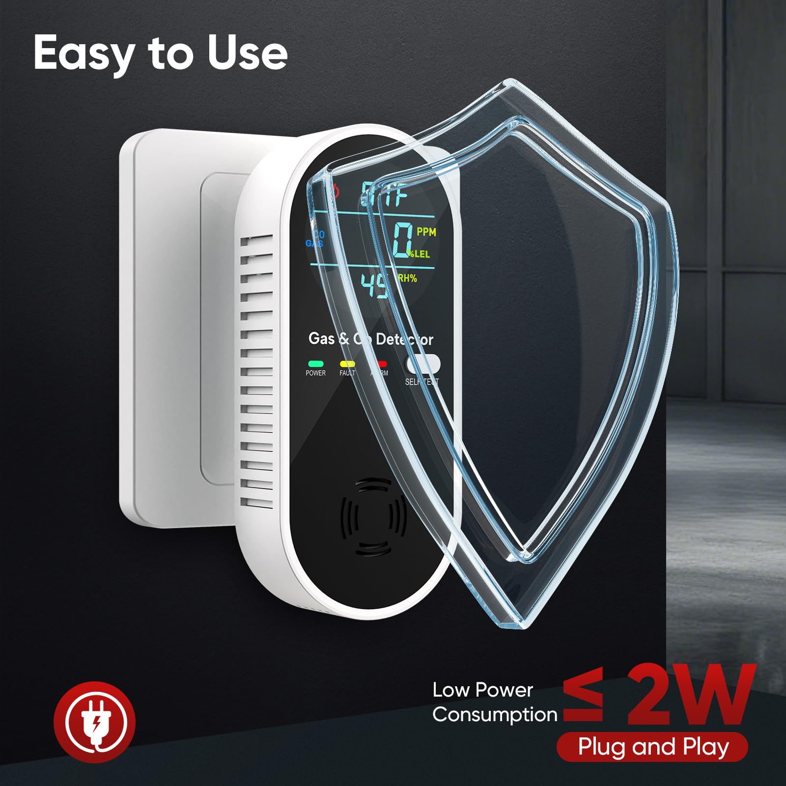 NICGOL 4-in-1 detector LCD screen provides clear readings at a glance.