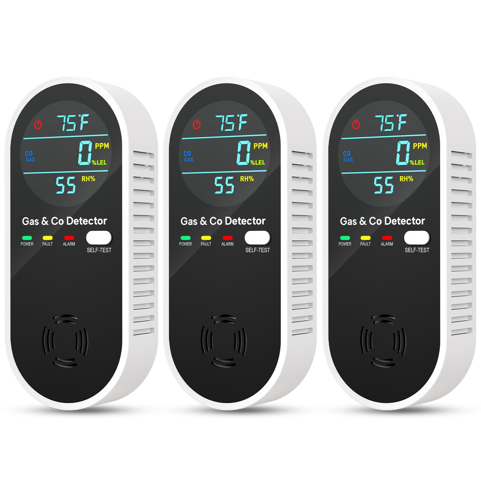 NICGOL 4-in-1 detector front view, compact home safety device