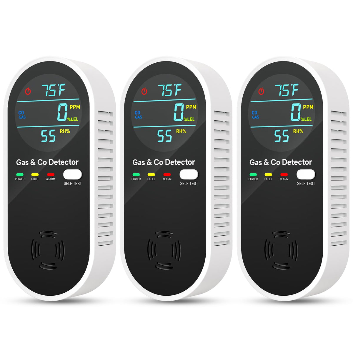 NICGOL 4-in-1 detector front view, compact home safety device