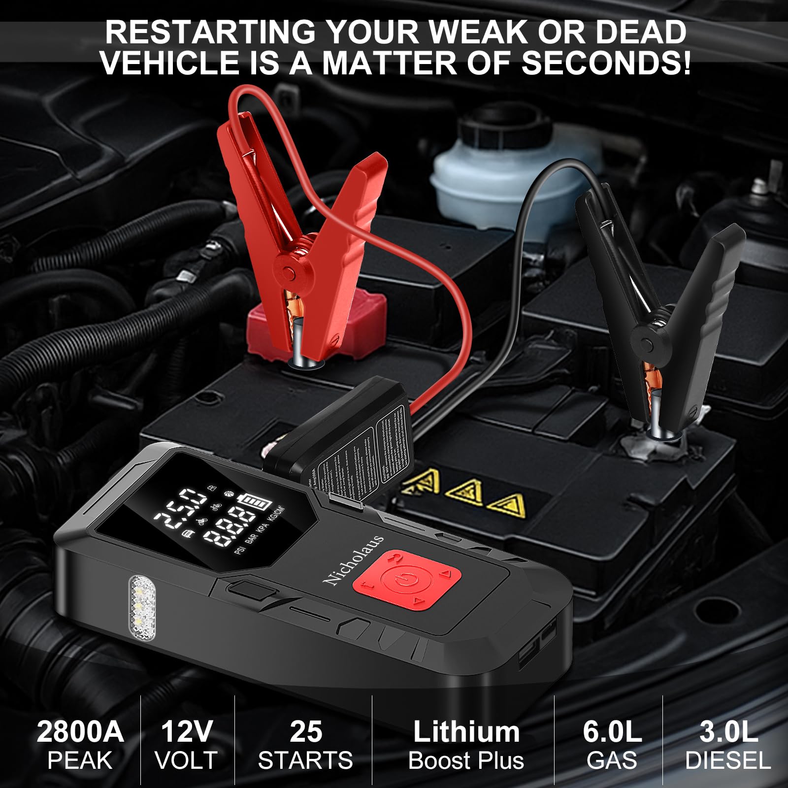 QB08L air compressor inflating tires rapidly for road trips
