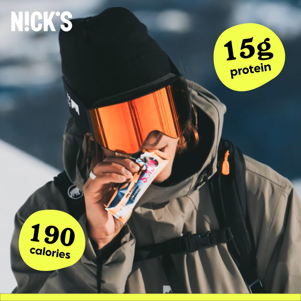 Nick’s nutrition facts show 15g protein and 190 calories per bar.
