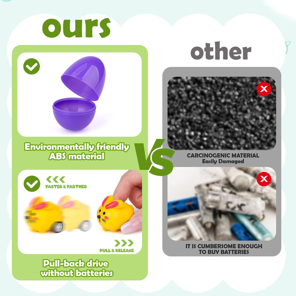 Nicknack classroom prizes feature prefilled eggs and cars