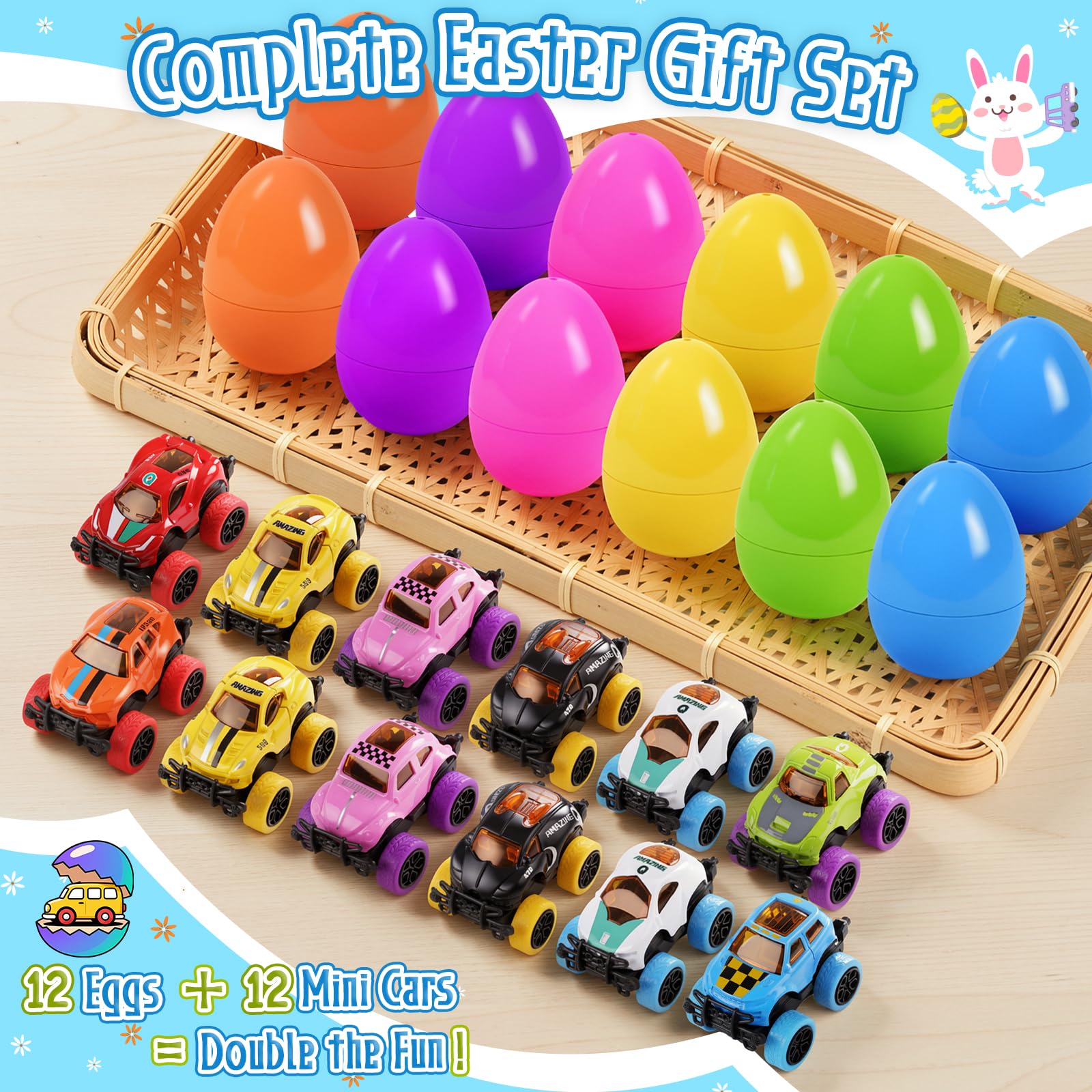 Nicknack classroom prizes powered by pull-back monster trucks.