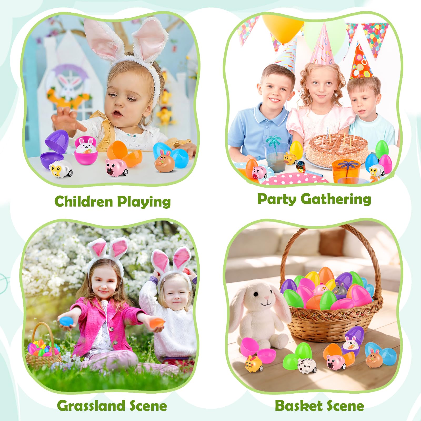 Nicknack Easter eggs used as table decorations for festive events