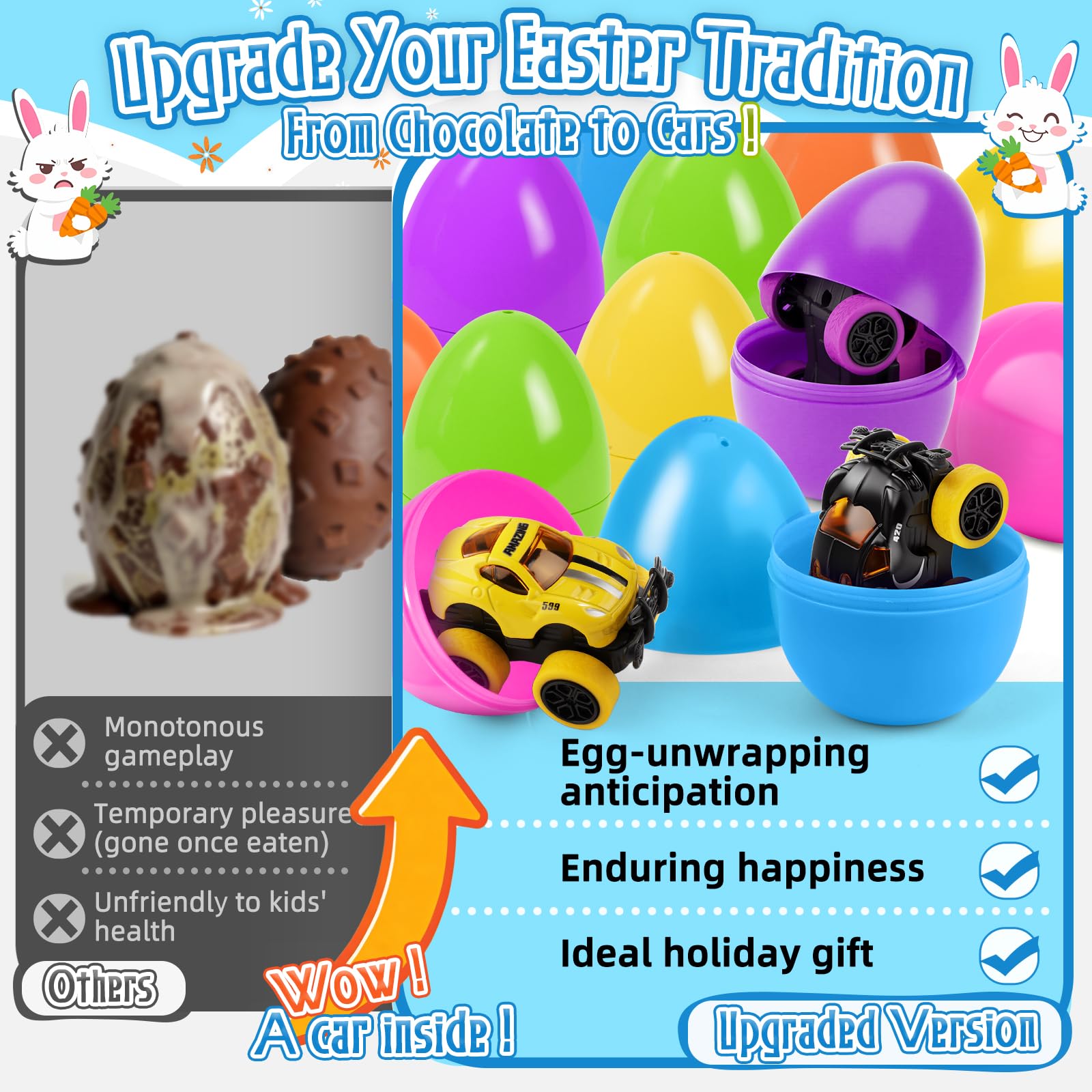 Nicknack Easter eggs add festive party decor for celebrations.