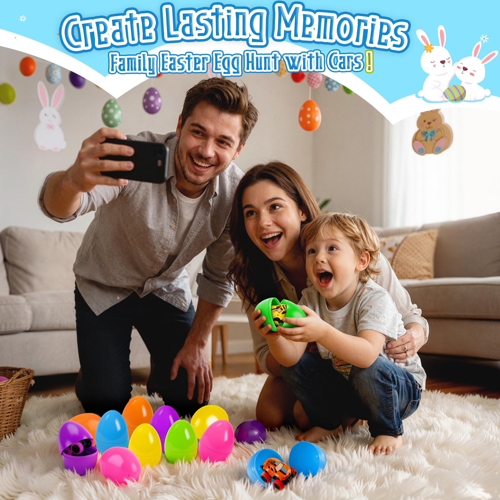 Smooth-edged Nicknack eggs provide easy grip for little hands.