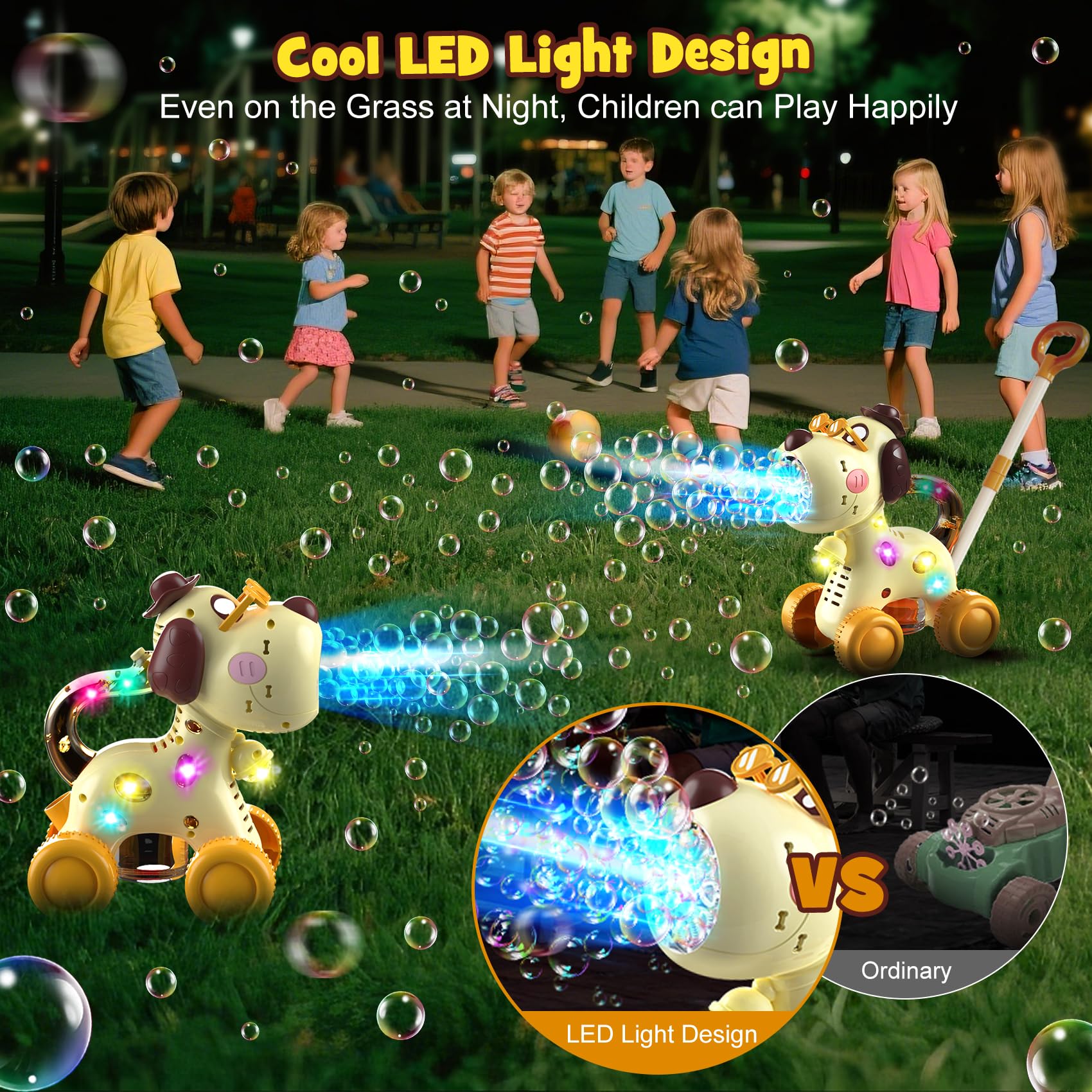 Nicmore bubble maker with LED lights adding magical visuals to celebrations.