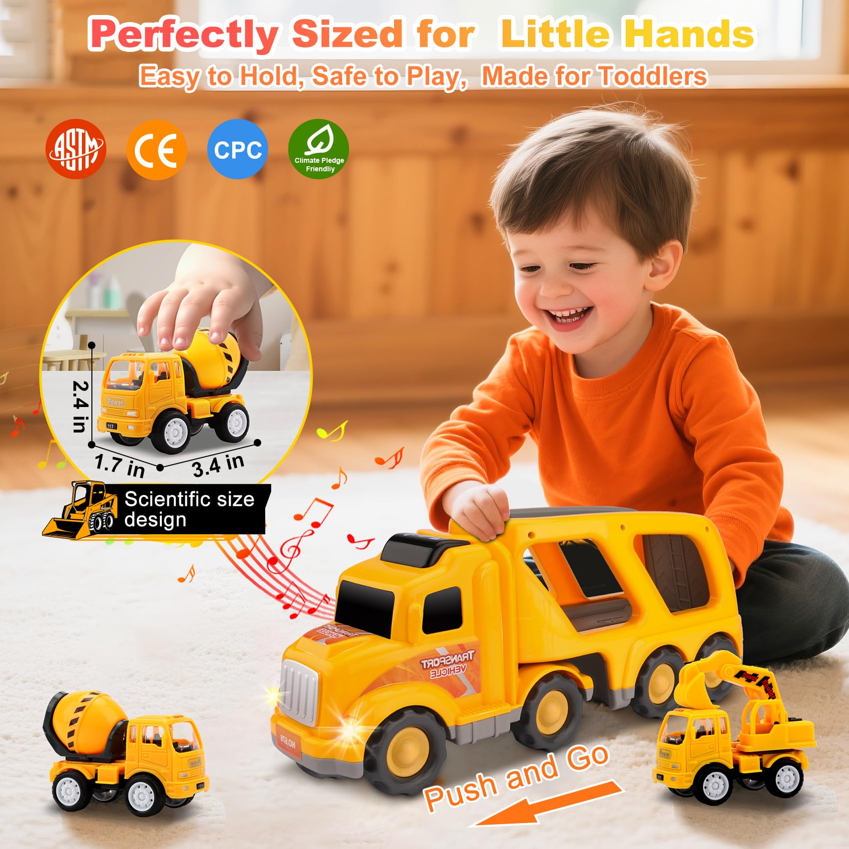 Nicmore mini vehicles on the trailer support role-play adventures.