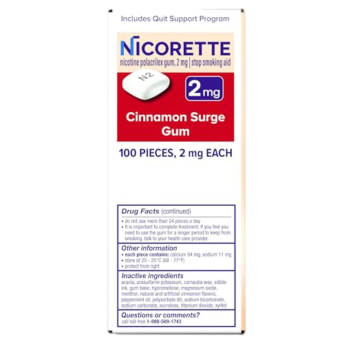 Nicorette 2x100 count pack signaling long term quit support.